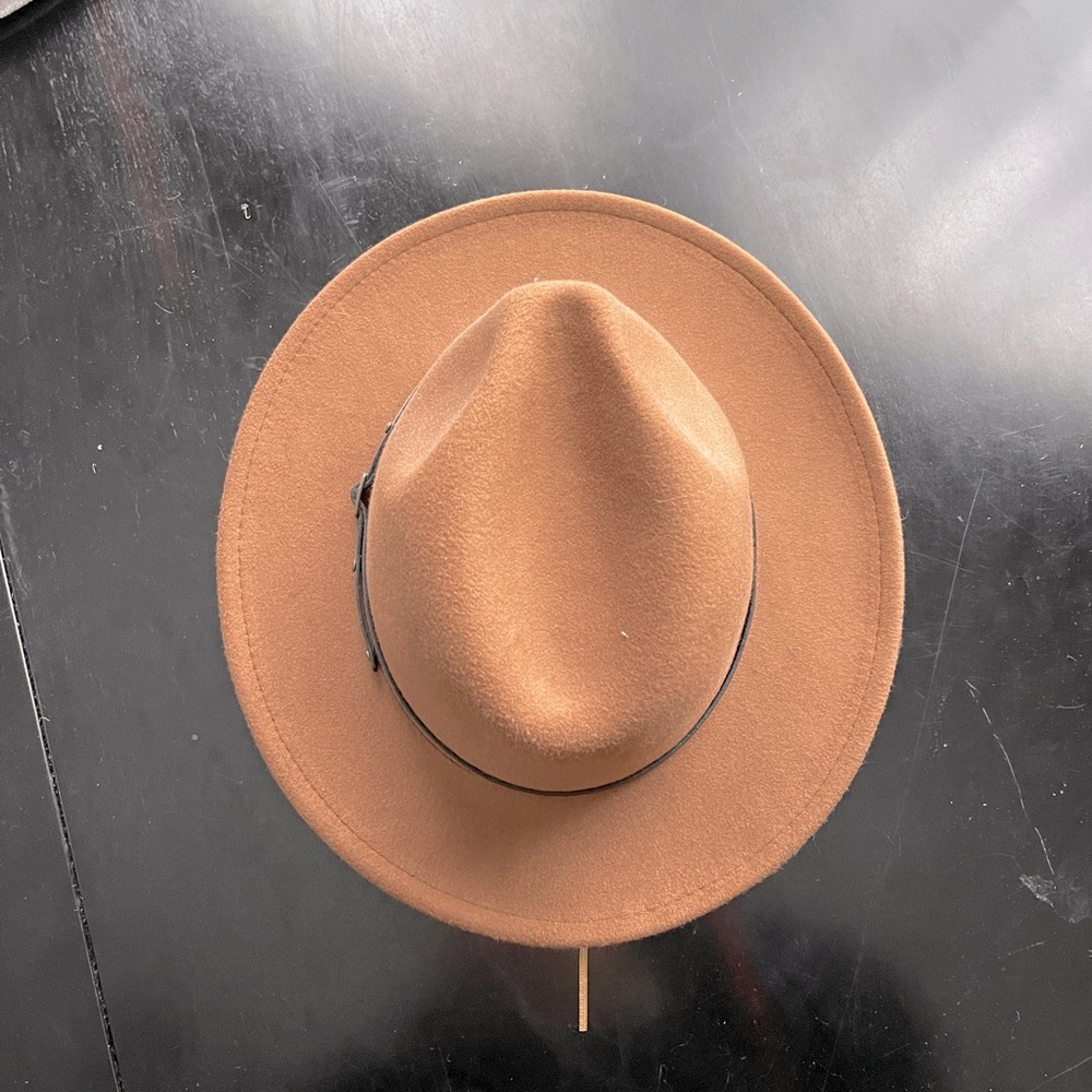 PRICE FIRM Brown Flat-Brimmed Hat